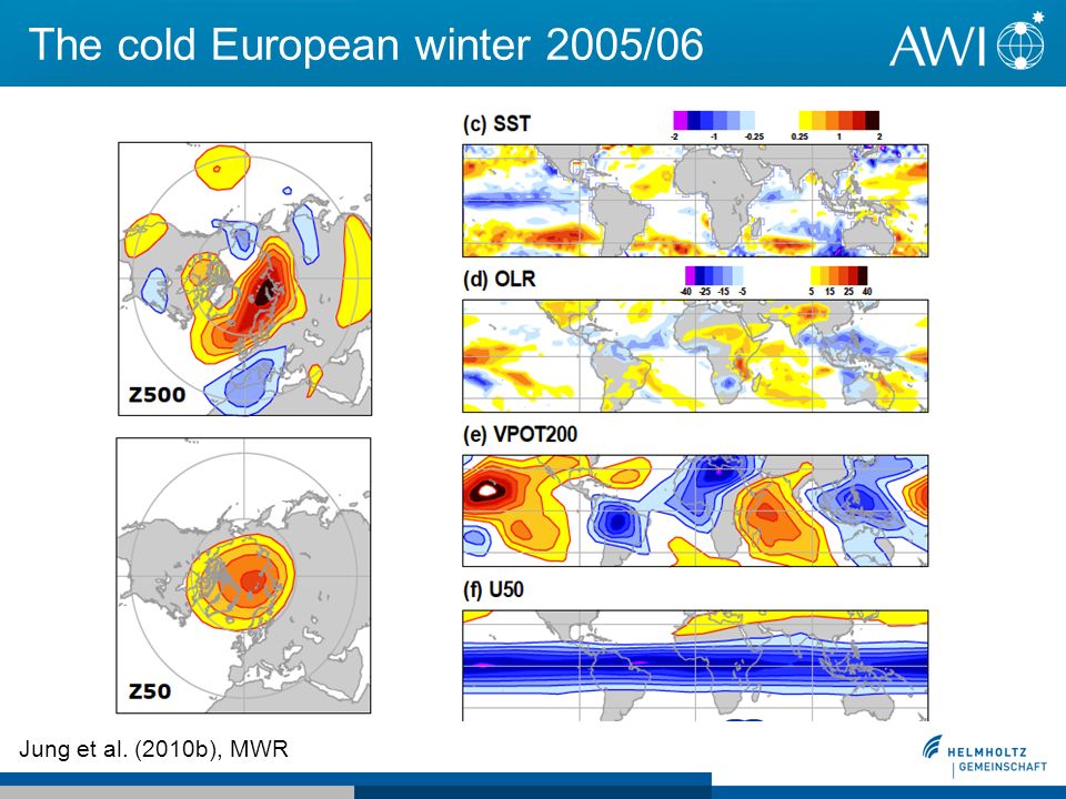 The cold European winter 2005/06 Jung et al. (2010b), MWR