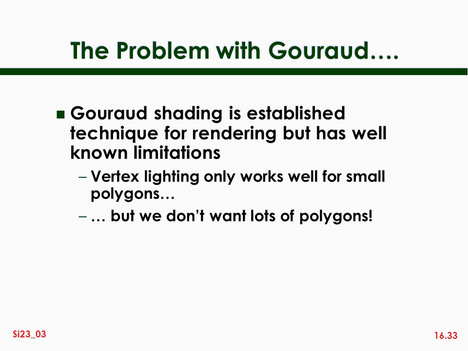 16.33 Si23_03 The Problem with Gouraud….
