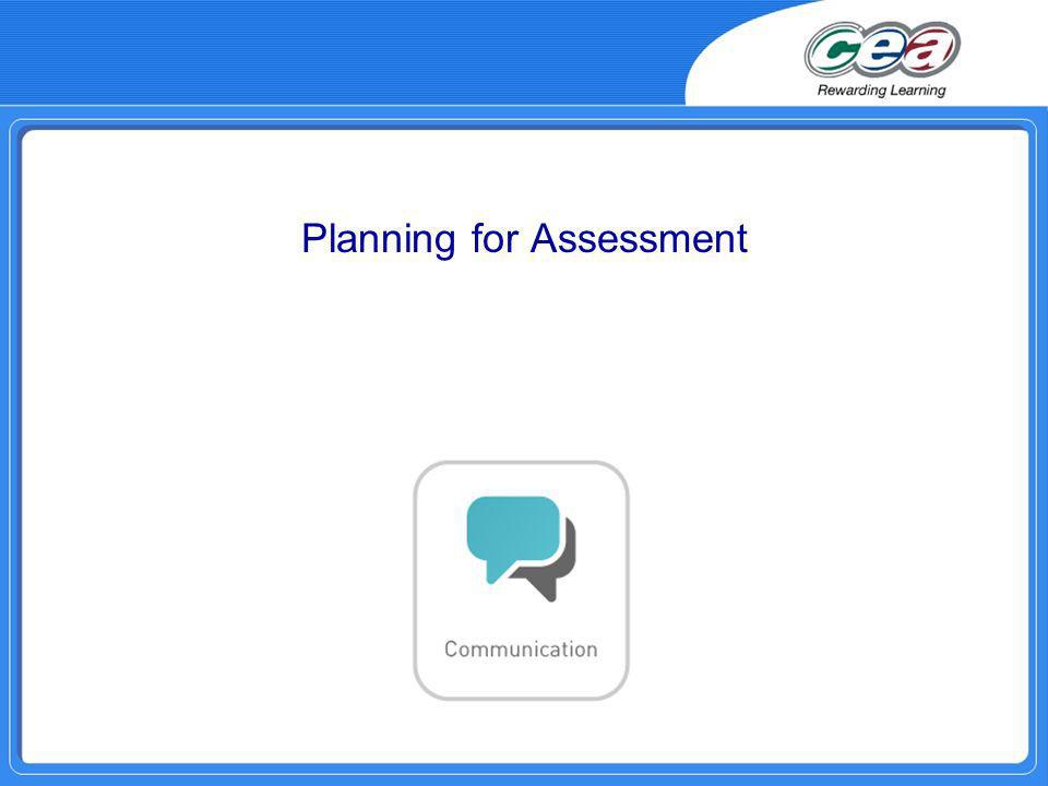 Planning for Assessment