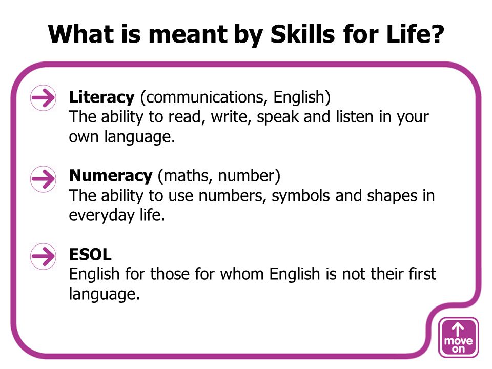 What is meant by Skills for Life.