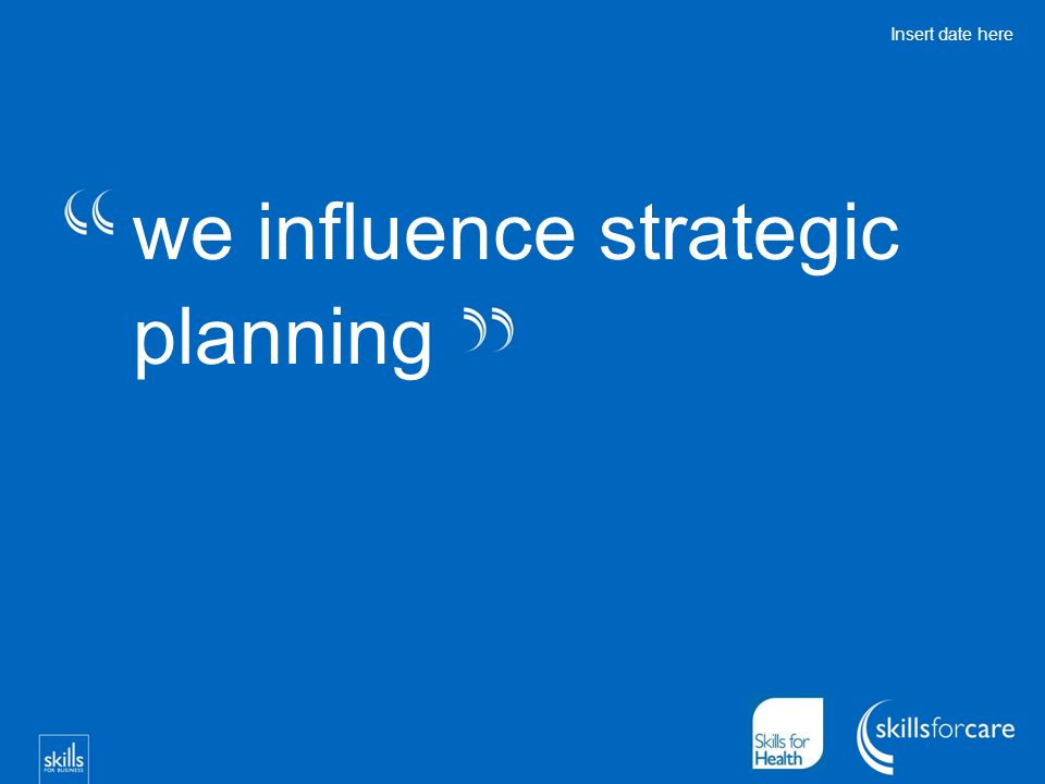 we influence strategic planning Insert date here
