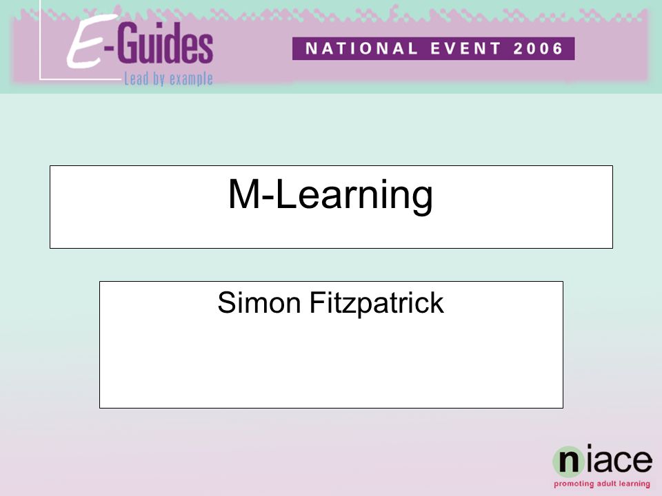 M-Learning Simon Fitzpatrick