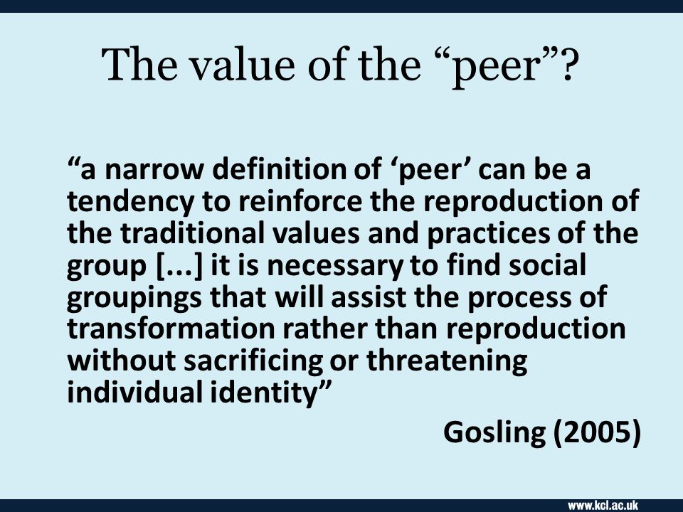 The value of the peer.