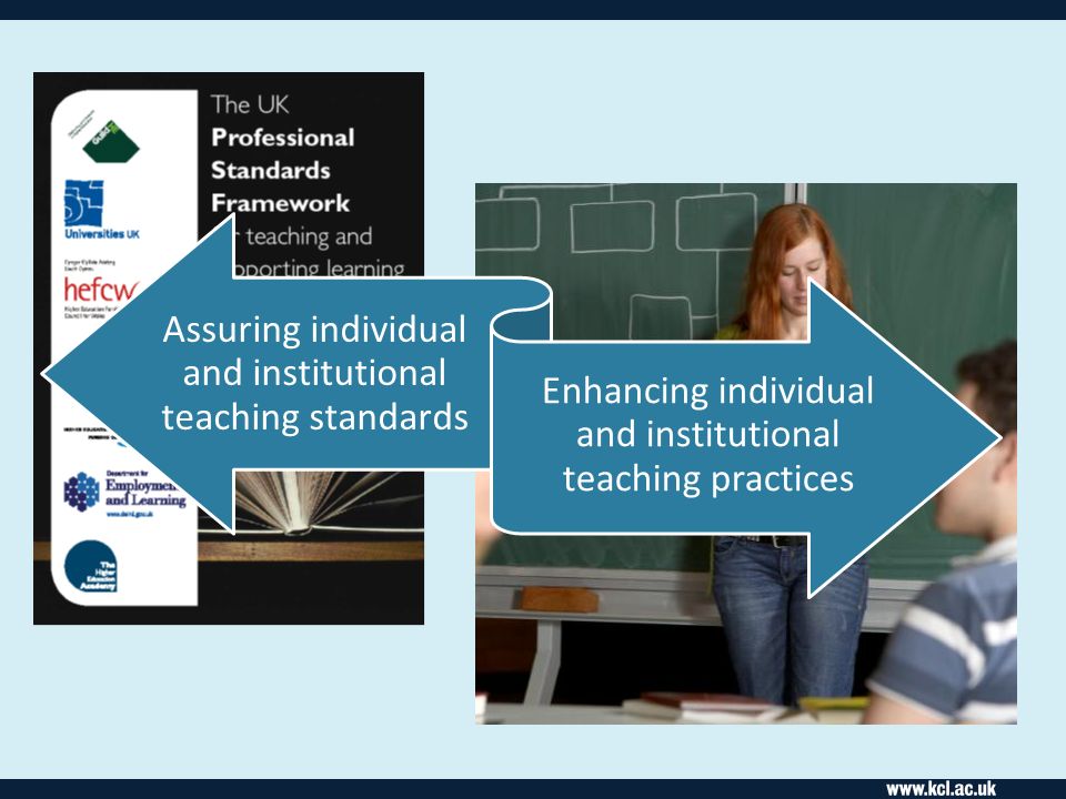 Assuring individual and institutional teaching standards Enhancing individual and institutional teaching practices
