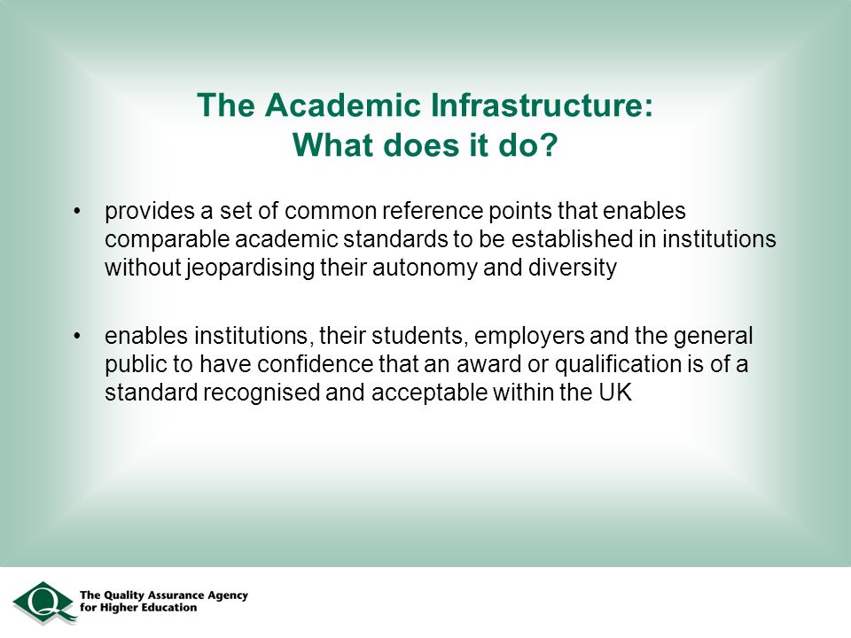 The Academic Infrastructure: What does it do.