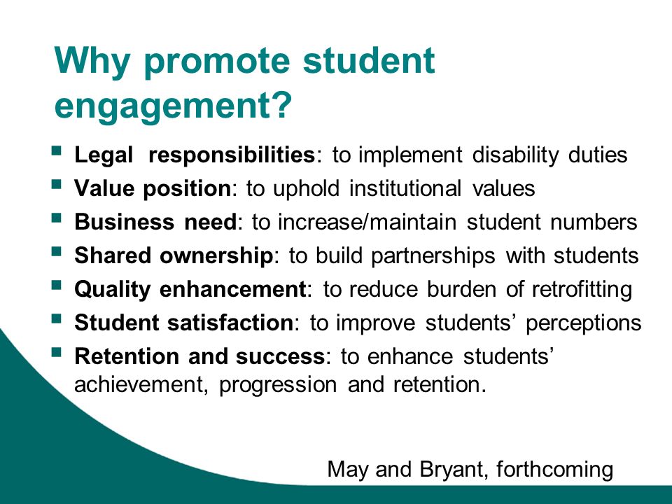 Why promote student engagement.