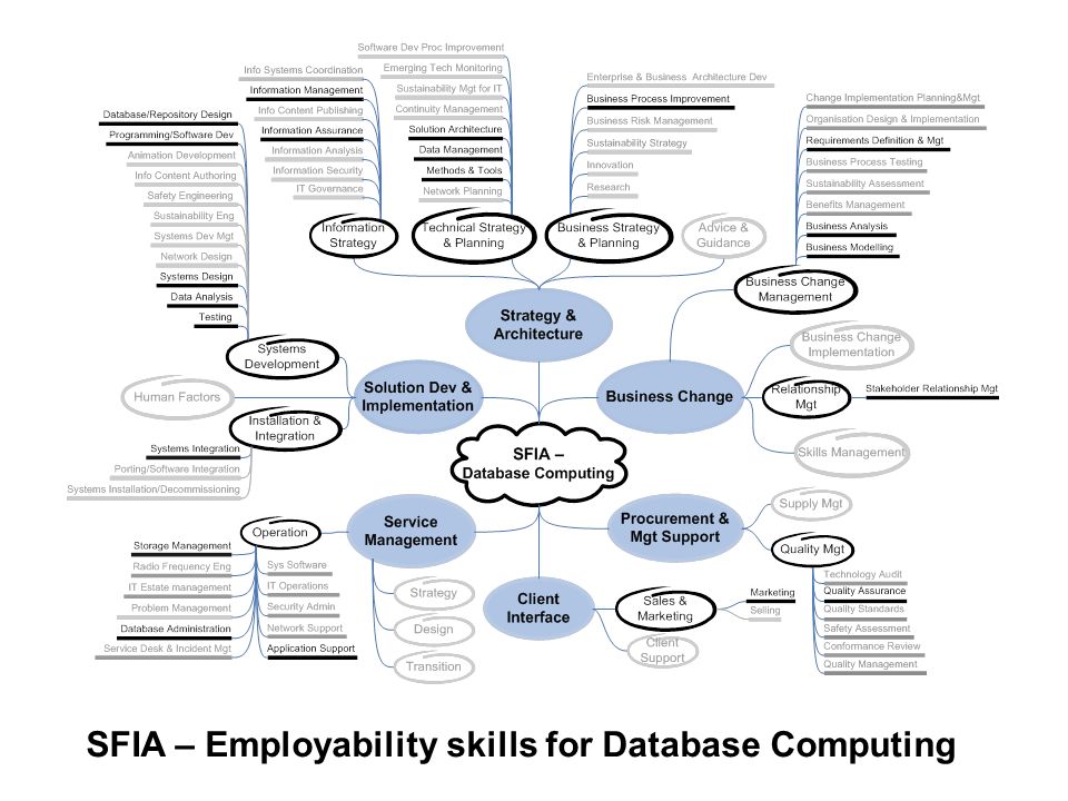 SFIA – Employability skills for Database Computing