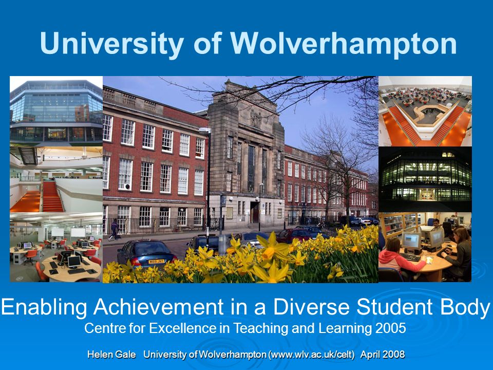Helen Gale University of Wolverhampton (  April 2008 Enabling Achievement in a Diverse Student Body Centre for Excellence in Teaching and Learning 2005 University of Wolverhampton