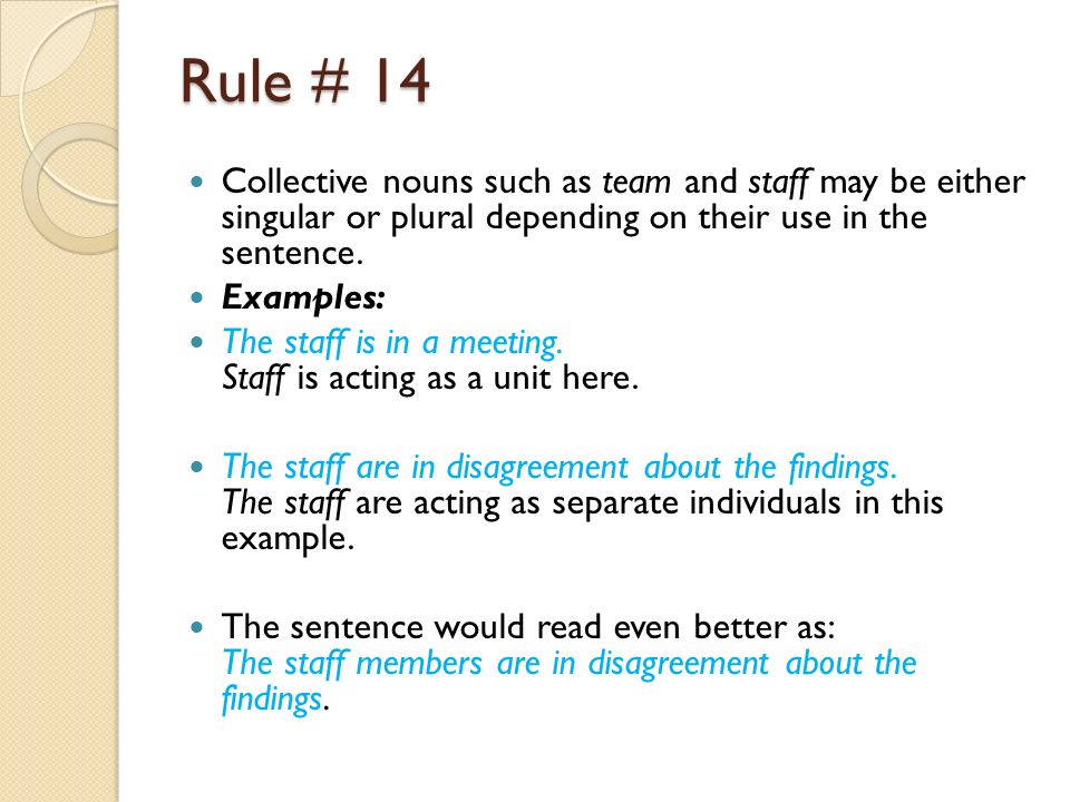 Subject-Verb Agreement by: Jane Straus. Basic Rule The basic rule states  that a singular subject takes a singular verb, while a plural subject takes  a. - ppt download