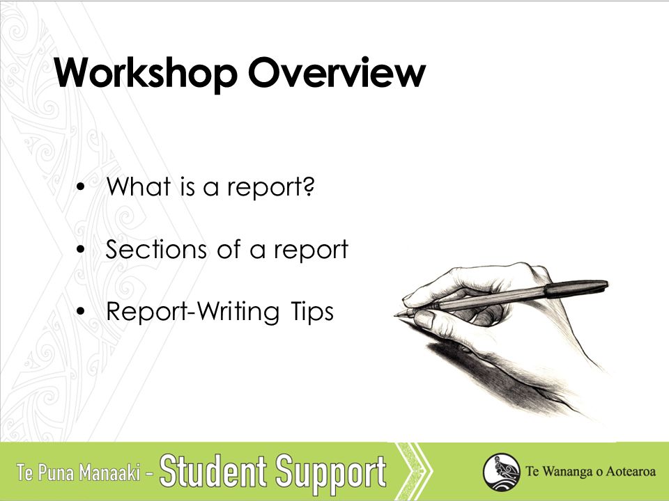 Report writing for workshop