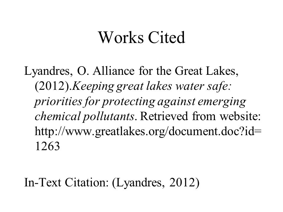Works Cited Lyandres, O.
