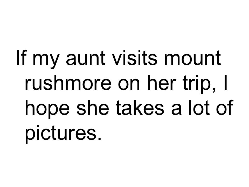 If my aunt visits mount rushmore on her trip, I hope she takes a lot of pictures.