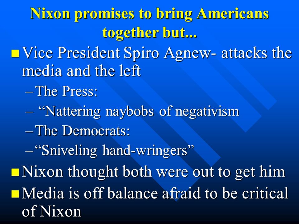 The Nixon Presidency 1969 to 1974