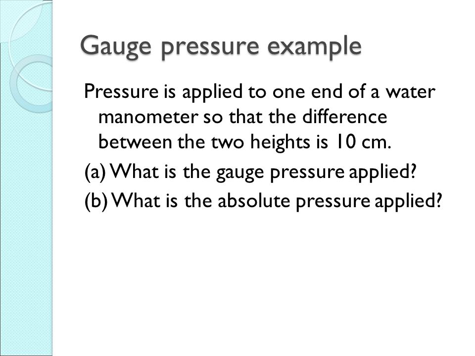 gauge pressure example