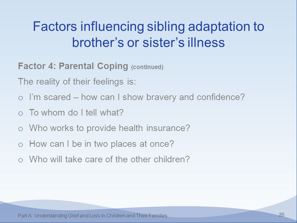 Part A Section A 4 1 Part A Understanding Grief And Loss In Children And Their Families Understanding Sibling Grief And Loss Ppt Download