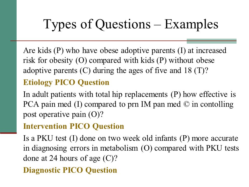 diabetes pico question examples