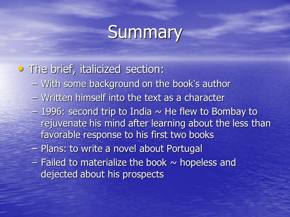 Life of Pi: Author ' s Note HKASL ~ Literature in English. - ppt download