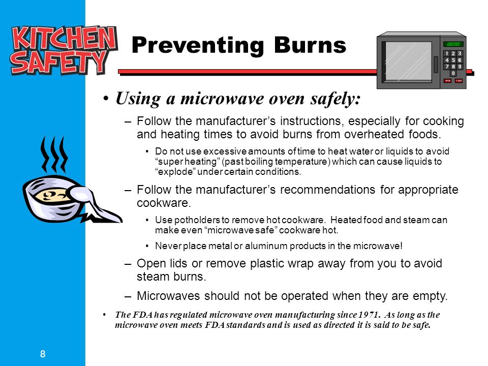 1 2 Introduction More Accidents Occur In The Kitchen Than Any Other 8 Preventing Burns Using A Microwave Oven Safely Follow The Manufacturer S Instructions Especially