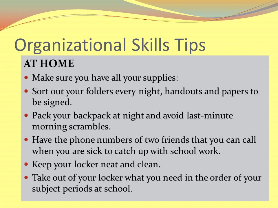 october 3 organizational skills 2 time management skills 3 organizational skills