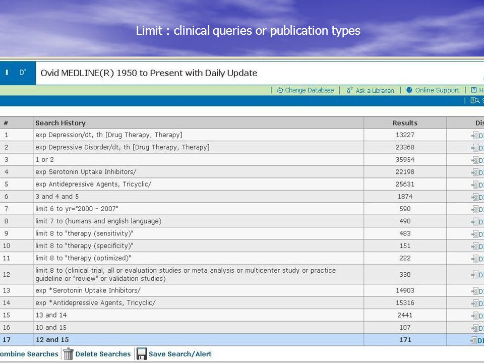 Limit : clinical queries or publication types