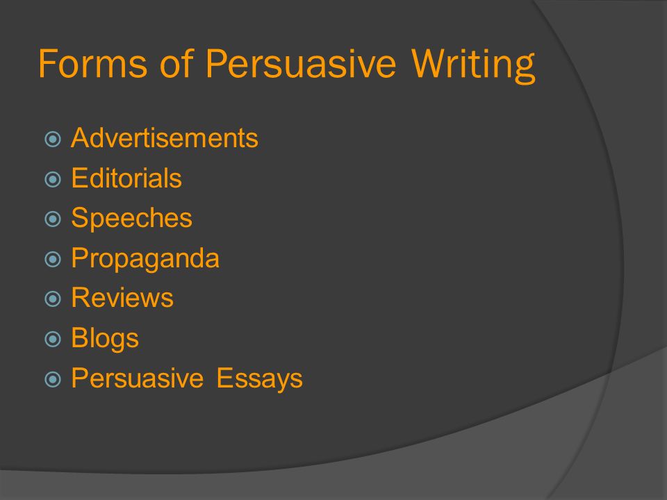forms of argumentative writing