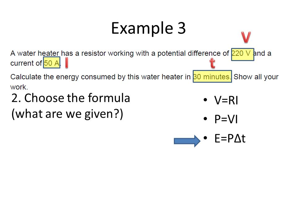 How To Use Electricity Formulas Electricity Formulas Given On The Exam V Ri P Vi E P T V Potential Difference R Resistance I Intensity E Energy Ppt Download How To Use Electricity Formulas Electricity Formulas Given On The Exam V Ri P Vi E P T V Potential Difference R Resistance I Intensity E Energy Ppt Download