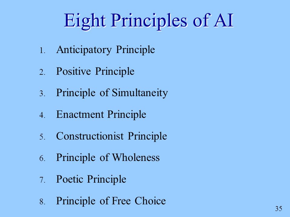 35 Eight Principles of AI 1. Anticipatory Principle 2.