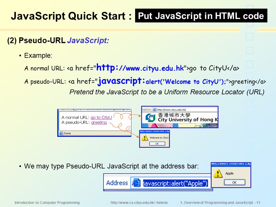 Introduction to Computer Programming 1. Overview of Programming and ...