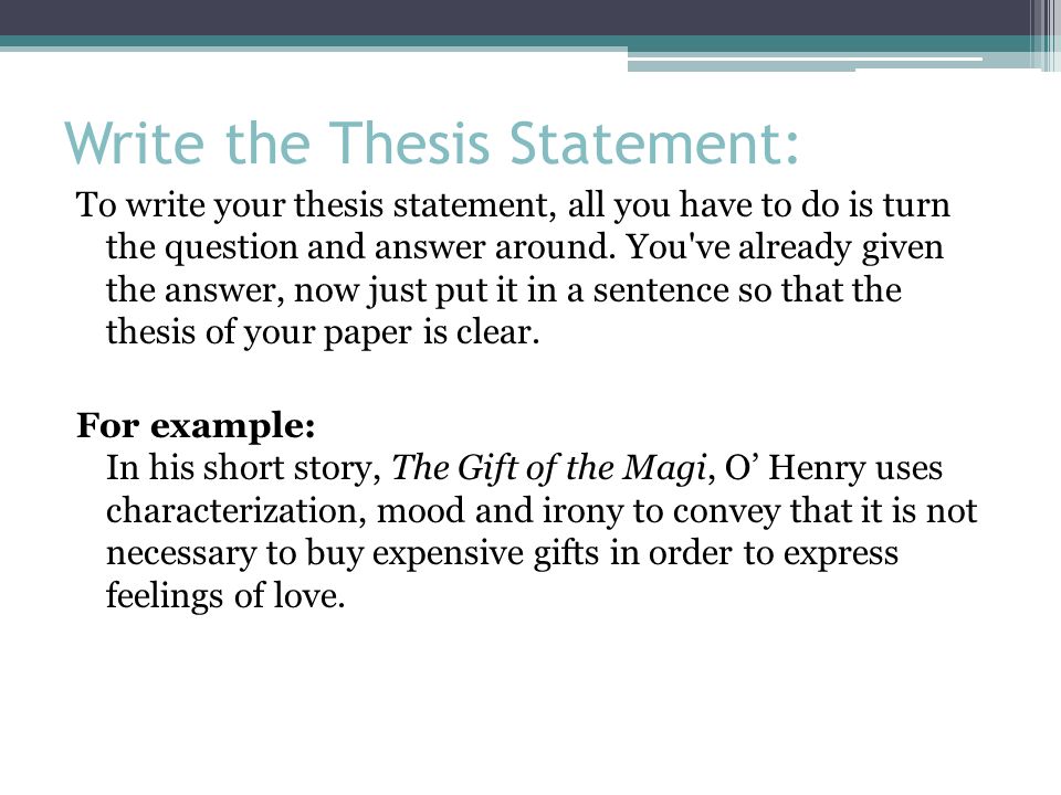 Formulating a thesis statement necklace