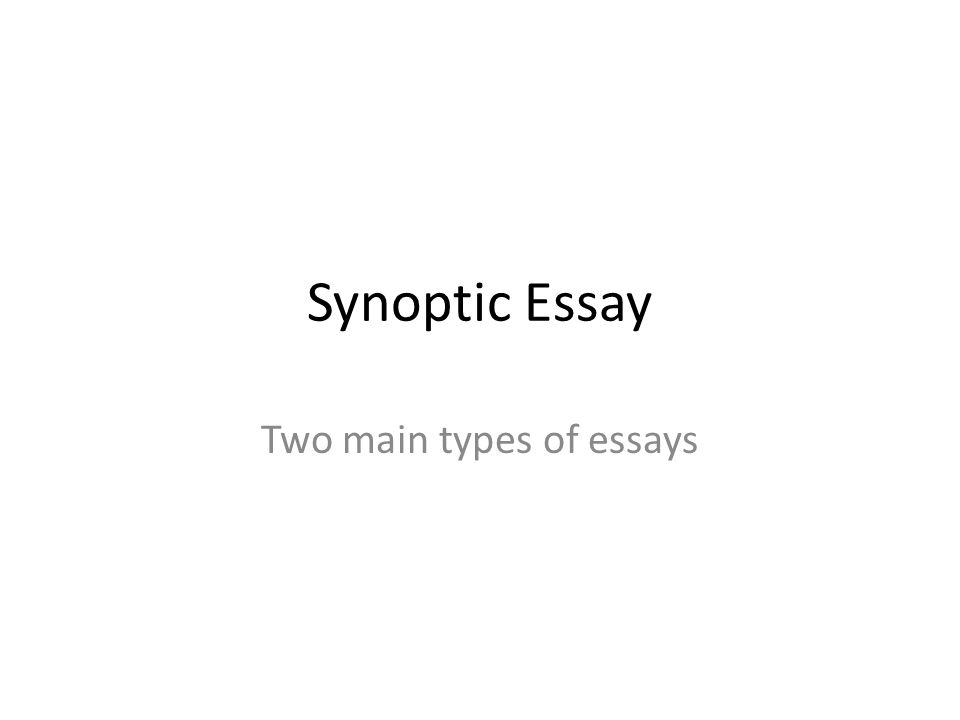 Essay Topics High School Synoptic Essay Two Main Types Of Essays Thesis Statement In Essay also High School Argumentative Essay Examples Synoptic Assessment Essay Question Synoptic Assessment Essay College Vs High School Essay Compare And Contrast