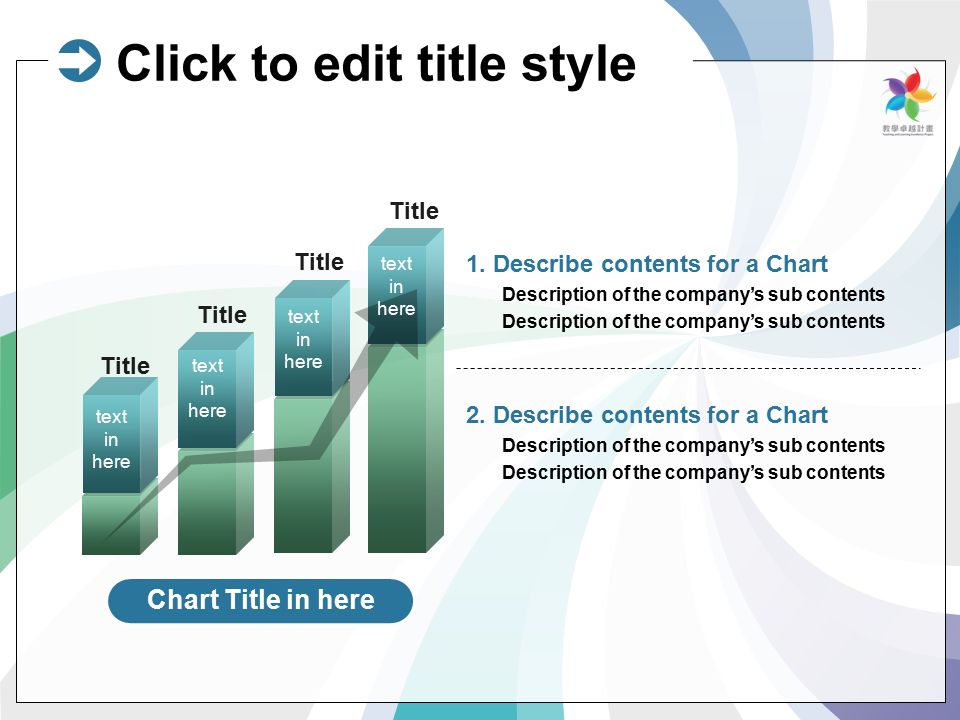 2. Describe contents for a Chart Description of the company’s sub contents 1.