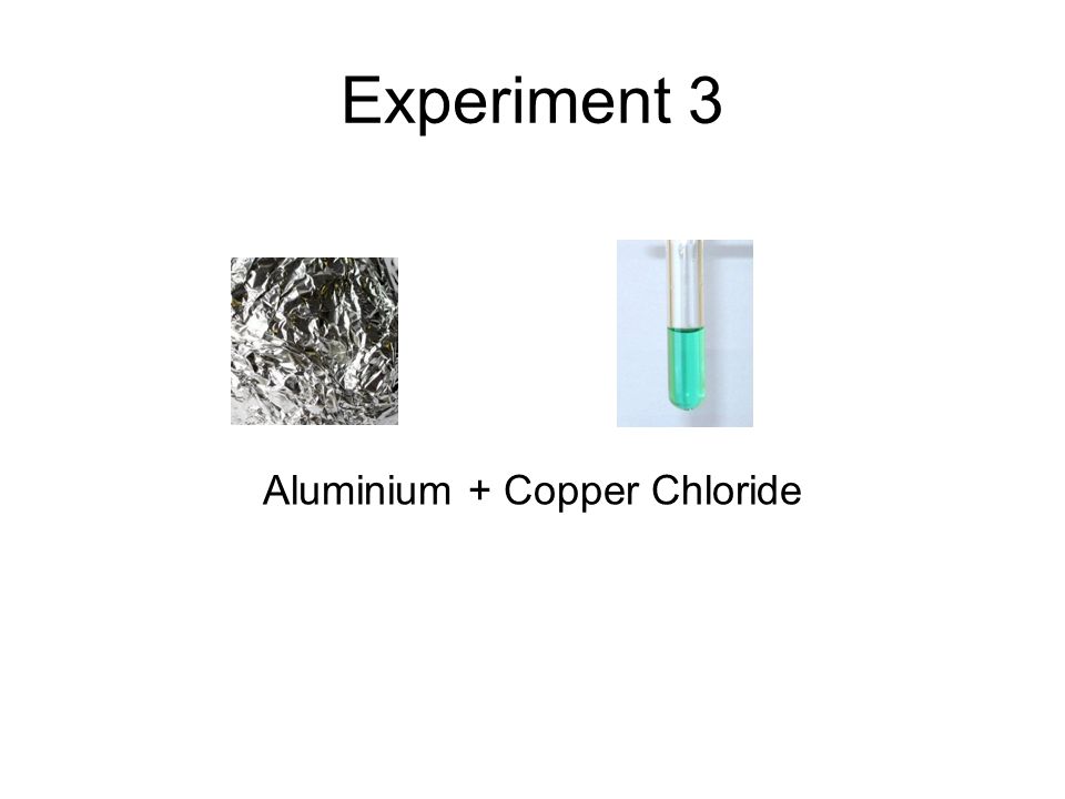 Experiment 3 Aluminium + Copper Chloride