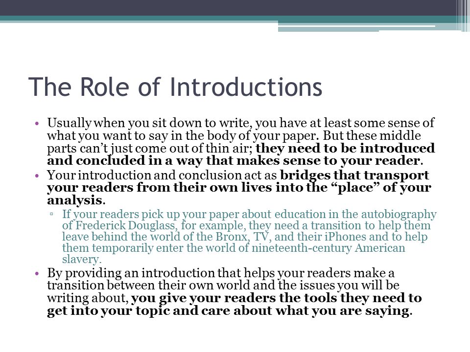 write your introduction