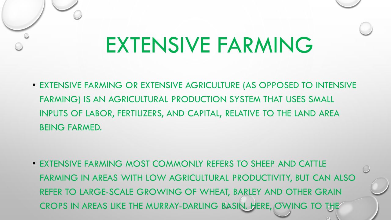 define extensive farming