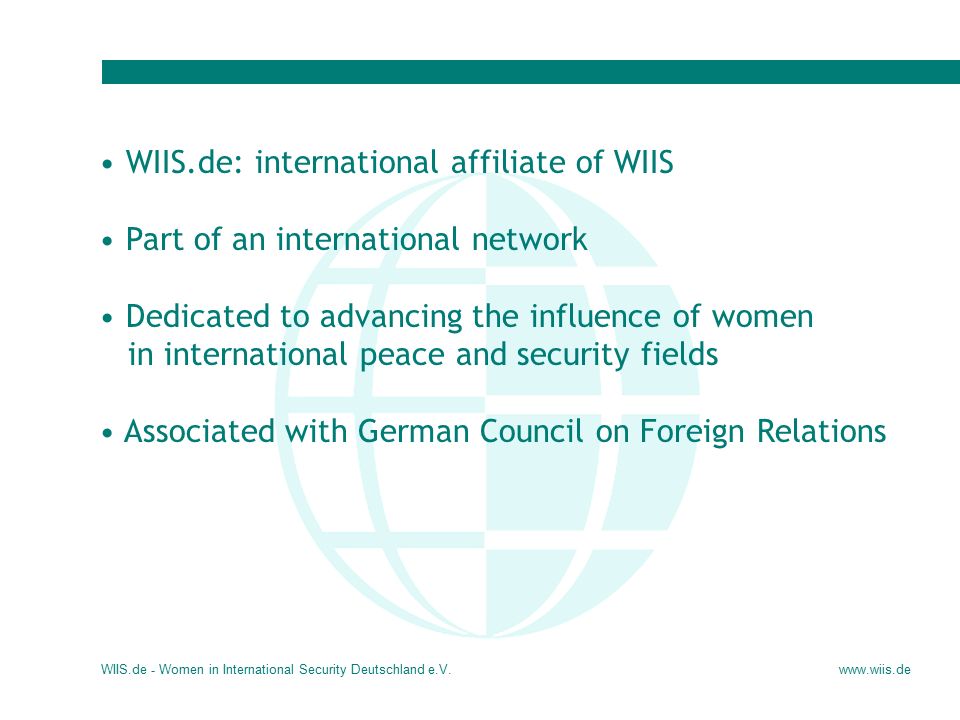 WIIS.de - Women in International Security Deutschland e.V. What are the  benefits of a women's network? Being a member of WIIS.de - Women in. - ppt  download
