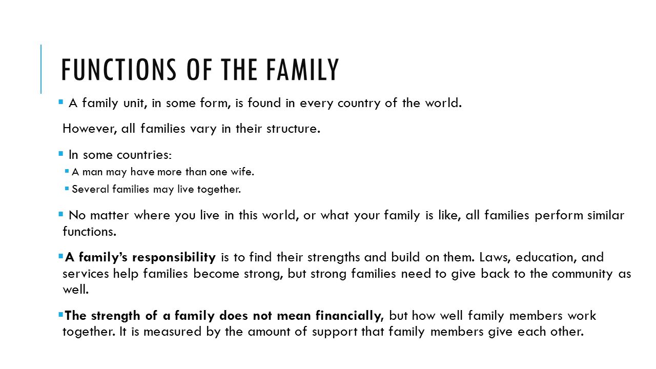 functions of a family marriage and family why is it important to family functions