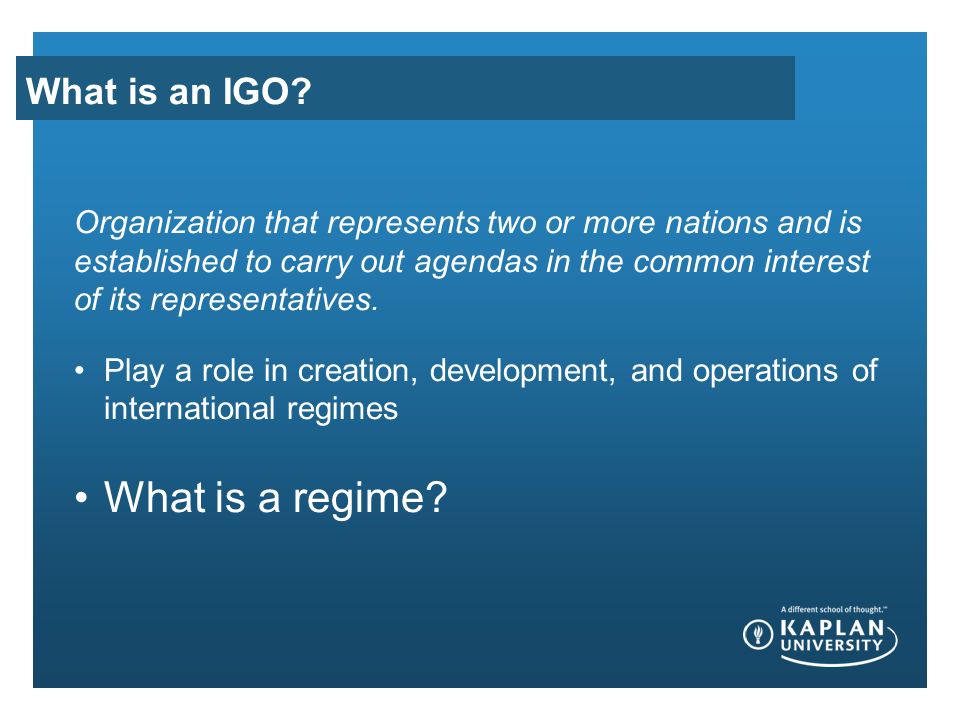 What is an IGO.