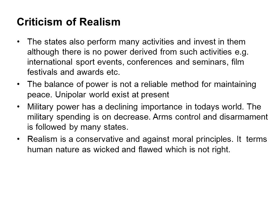 criticism of realism philosophy