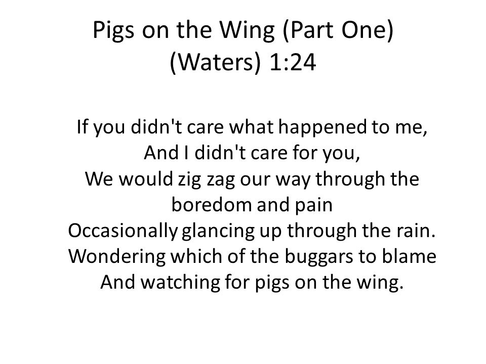 Pink Floyd Animals and Animal Farm. Pigs on the Wing (Part One) (Waters ...