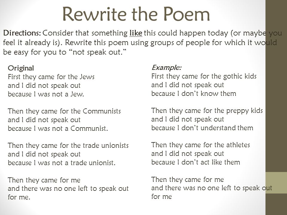 first they came for the jews by pastor niemoller first they came