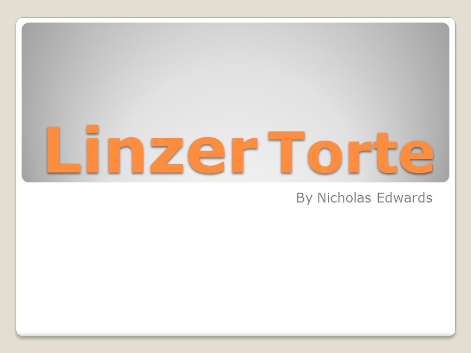 Linzer Torte By Nicholas Edwards