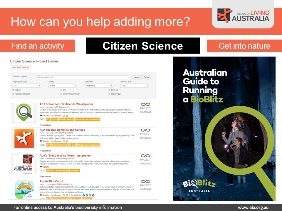 How can you help adding more Citizen Science Get into natureFind an activity