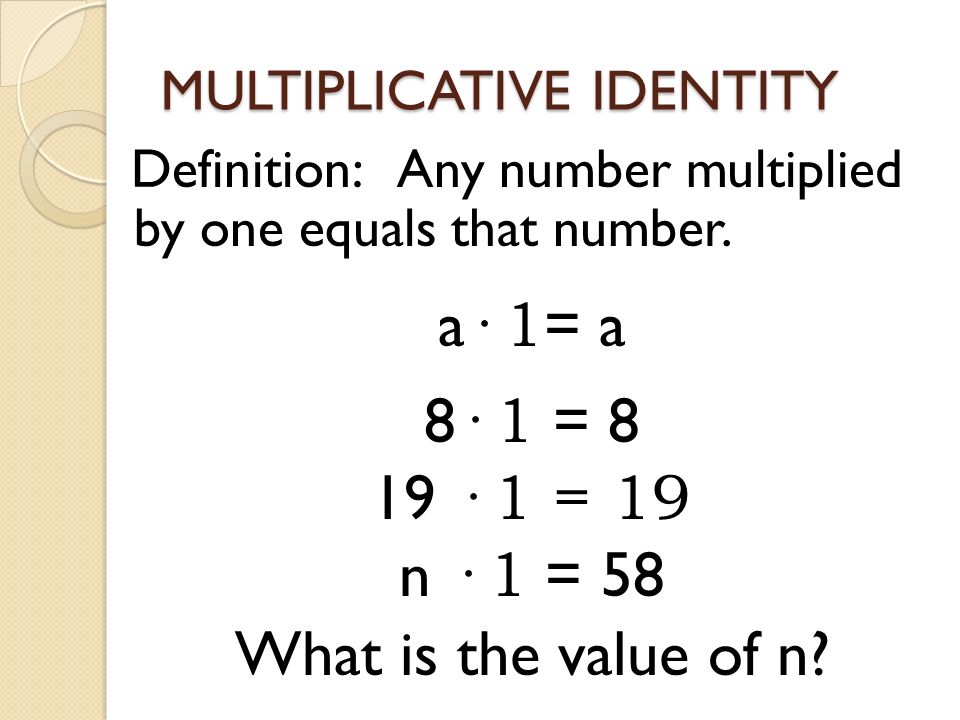 Multiplicative Identity Examples