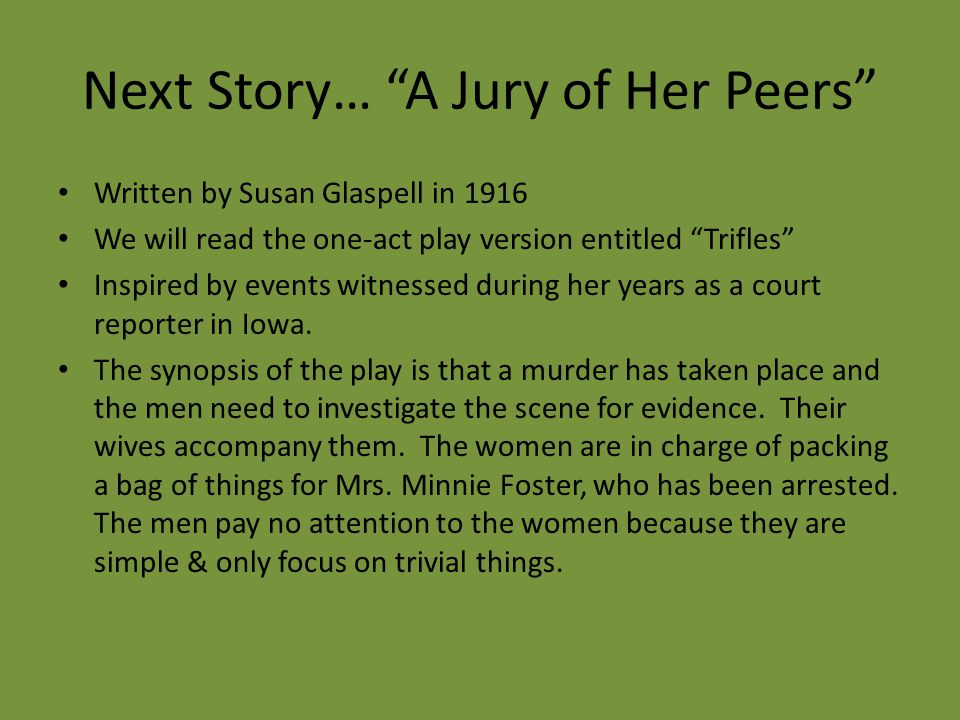 a jury of her peers susan glaspell summary