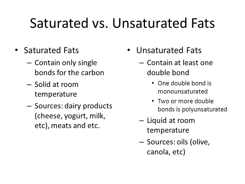 Saturated vs.