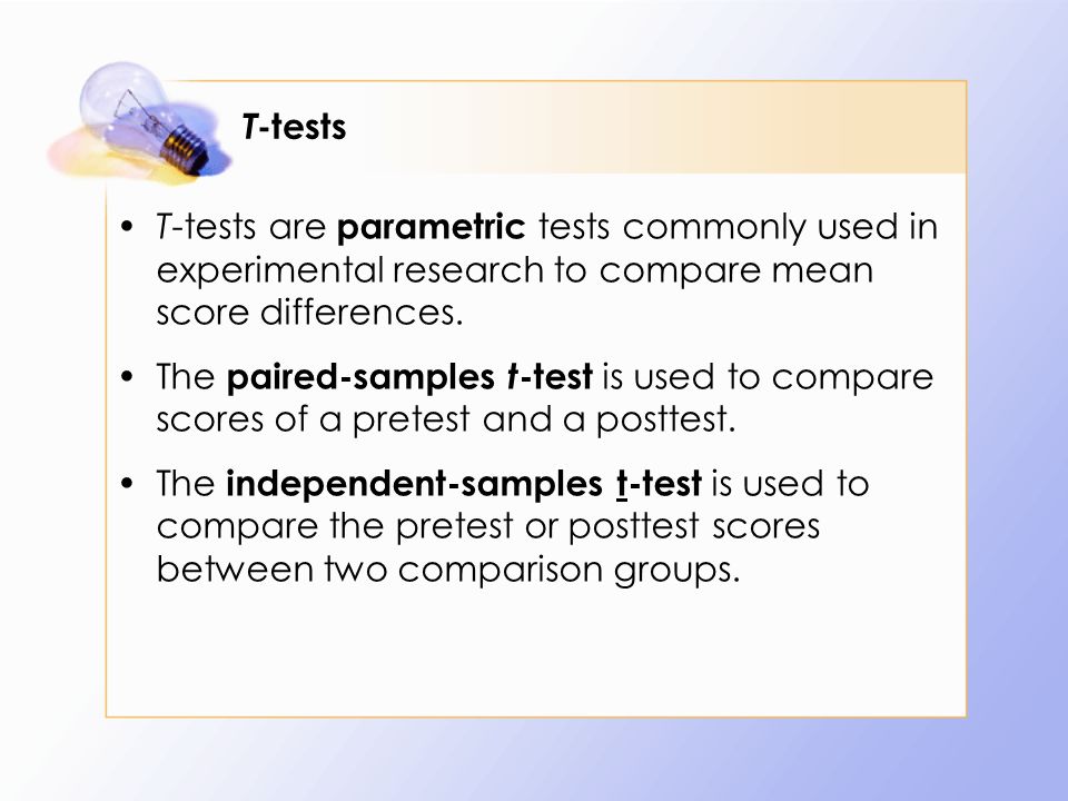 experimental design t test