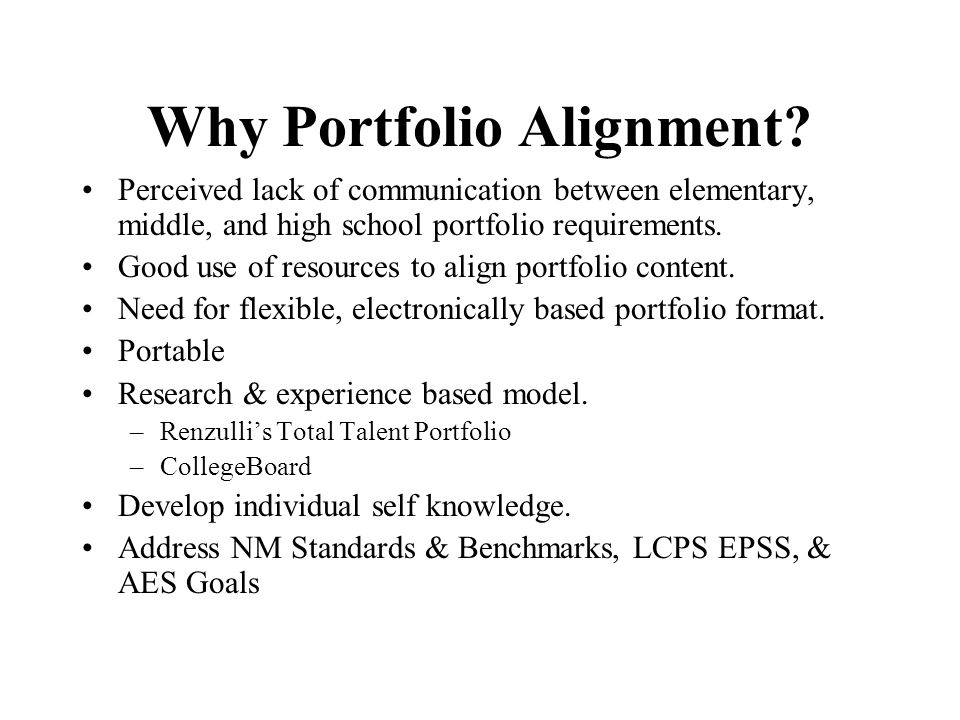 Why Portfolio Alignment? Perceived lack of communication between ...