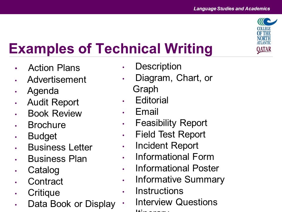 technical language examples