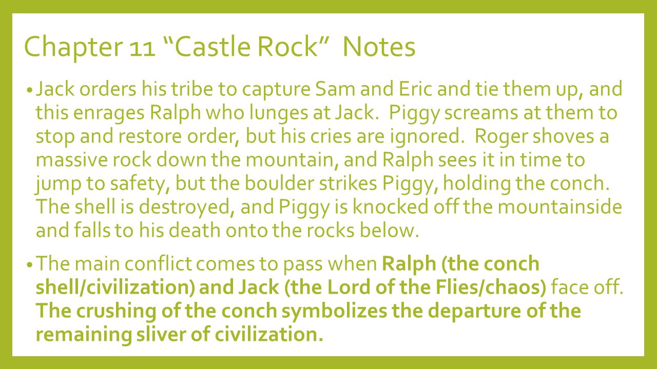 lord of the flies symbolism castle rock