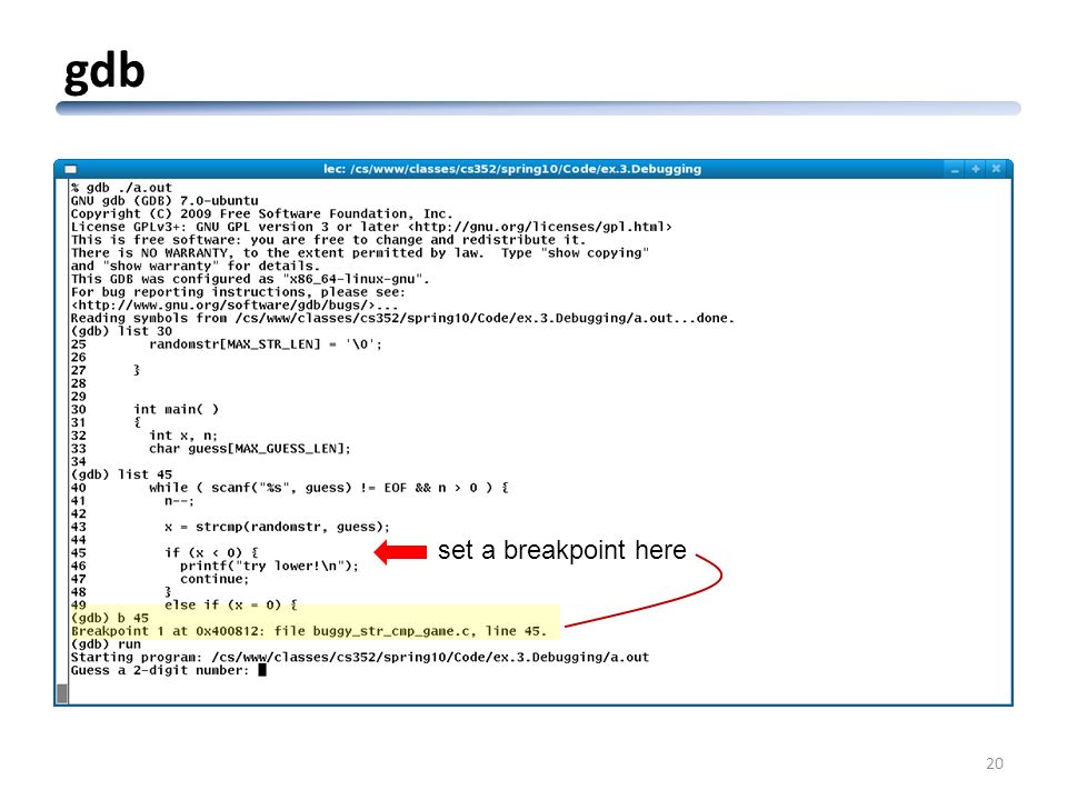 CSc 352 Debugging Tools Saumya Debray Dept. of Computer Science The ...